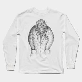 monkey pointillism design Long Sleeve T-Shirt